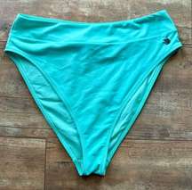 High Rise Turquoise Bikini Bottoms Size Medium