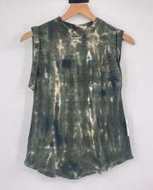 Antrhopologie Pilcro Tie Dye Cap Sleeve Tee Womens Sz XS Green NWT Boho Art