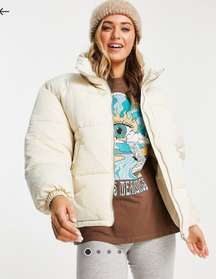 Padded Puffer Jacket In Ecru