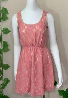 Anthropologie Flying Tomato Pink Lace Dress