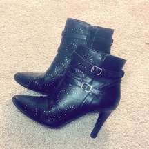 Rialto black mandala stiletto heeled boots 8