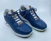 FootJoy Women’s Stratos Waterproof Leather Golf Shoes Color Blue SZ 8