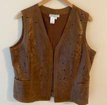 Coldwater creek brown leather vest