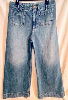 Pilcro The Skipper High Rise Jeans Women Size 30 Wide Leg Cropped Anthropologie