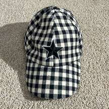 Nicole Marciano Black Ivory Plaid Star Adjustable Baseball Cap Hat