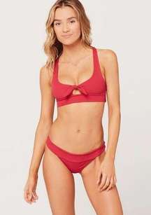 L Space Tara Ribbed Bikini 2pcs Set in Strawberry