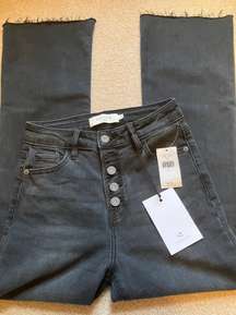 Hidden Flare Hemmed Cropped Jeans