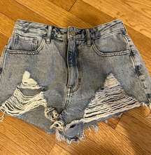 Ripped Denim Shorts