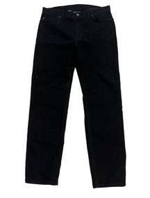 Lauren Jeans Co Ralph Lauren Women's Black Corduroy Pants Size 10 Straight Leg