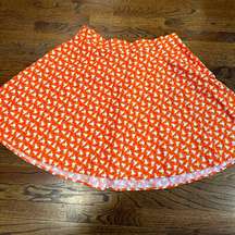 Unique Vintage Retrolicious oRANGE Glow in dark ghost midi  skirt Size 2x U0757