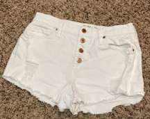 White Jean Shorts