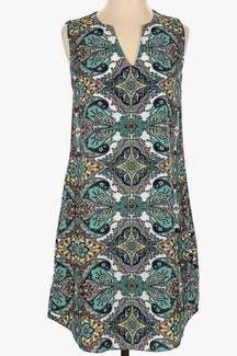 Renee C paisley print shift dress size medium