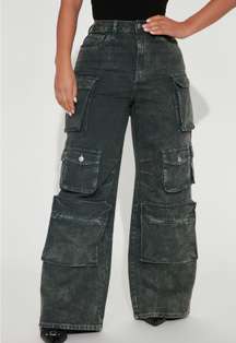 Denim Cargo Pants