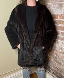 King Furs Memphis Authentic Mink Vintage Fur Coat Oleg Cassini Women’s M-L