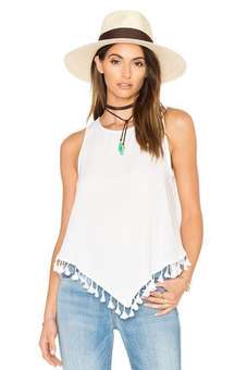 White Tassel Tank Top