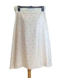 House Of Harlow 1960 x Revolve Silk Skirt Cream Size S Polkadot Bohemian Flowy