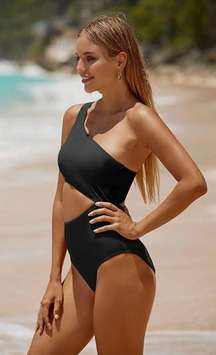 Yonique Women's  Bathing Suit One Shoulder Swimsuit Cutout Swimwear Monokini