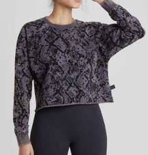 JoyLab Crop Snakeskin Crewneck Sweatshirt Size Small