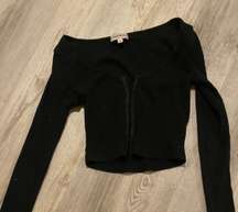 super down black corset cropped long sleeve