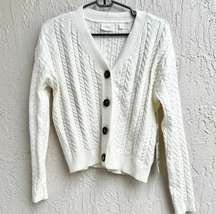 NWT Cyrus Long Sleeve Cable Knit Cardigan Sweater Bone White Women's Size XS