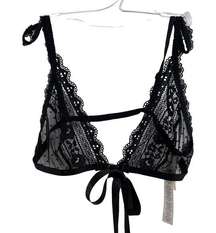 Monique Lhuillier x Hanky Panky Black Lace Bra XS New