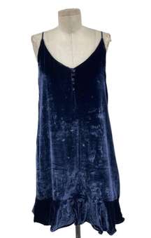 Rails Audrina Velvet Sleeveless Slip Dress Navy Blue Size Small