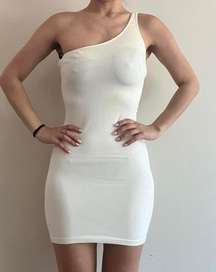 White  Y2K One Shoulder Dress