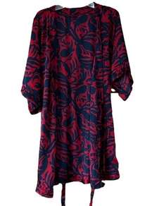 H&M Lingerie Komono Woman’s Size XS Blue & Red Lightweight Robe