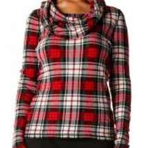 Lauren Jeans Co. Ralph Lauren Red Plaid Holiday Cowl neck Blouse