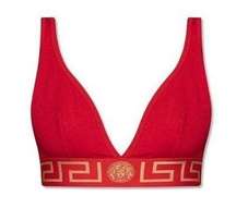 Versace Greca Medusa Border Triangle Bralette Top Bra Red Size 3 (Medium…