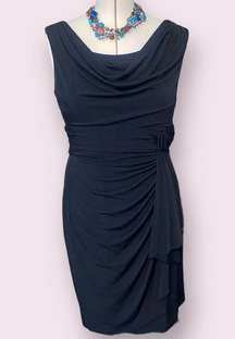 White House Black Market Draped Cocktail Dress in Black
 - size 10