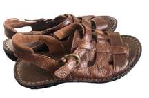 Boc Born Leather Fisherman Sandal Brown Sz. 8 Side Buckle Casual Comfort Boho