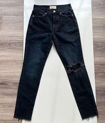 We the free High Rise Distressed Button Fly Skinny Jeans 25