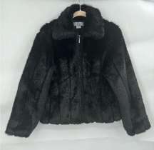 Ann Trinity Mobwife Women Small Faux Vegan Fur Zip Streetwear Feminine Jacket