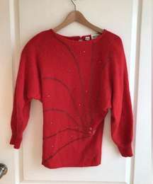 Vintage Oleg Cassini Sweater with Shoulder Pads Size Small