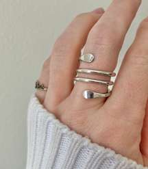 Vintage “Tirzah” Silver Swirl Wrap Ring Statement Classic Eclectic Chunky Western