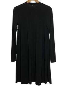 TIANA B- Black Mock Turtleneck Longsleeve Swing Dress/Babydoll Dress, S