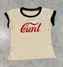 C* nt Baby Vintage Tank Tee Crop Top White T-Shirt