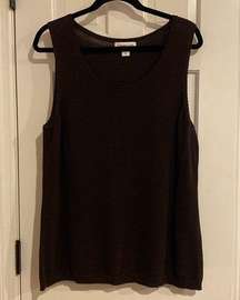 Cold water creek knit sleeveless blouse in brown size 1X