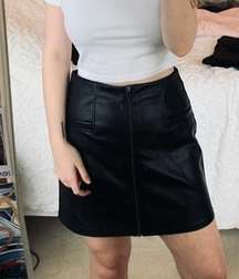 Black Faux Leather Skirt