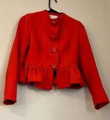 Tracy Reese poppy orange/red suit jacket Sz 2