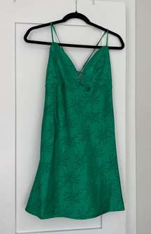 Green Satin Mini Dress