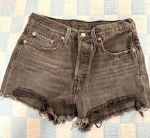 Black denim Levi 501 shorts