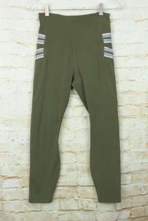 Lorna Jean Swift Booty Support Ankle Biter Tight Leggings Womens S Olive Green