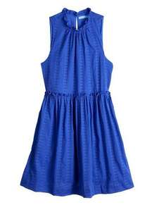 NWT Draper James RSVP Blue Cotton Textured Dress size XS