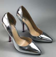 Metallic Silver Heels