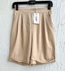 Soul fetch Bermuda women high waist beige  shorts NWT small