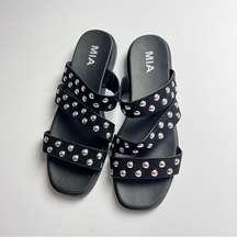 MIA Women's Black Embellished Silver Studs  Kolete Sz 6.5