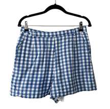 ANTIK BATIK Gingham High Waist Cotton Blue Shorts Sz 40