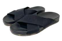 Rothy’s Sandals Women’s 8.5 The Weekend Slide Black Crossover Straps NEW